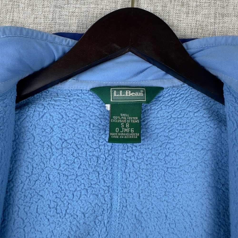 L.L.Bean Girls 8 Blue Ski Jacket Fleece Lined Hooded Winter Coat - Picture 4 of 16